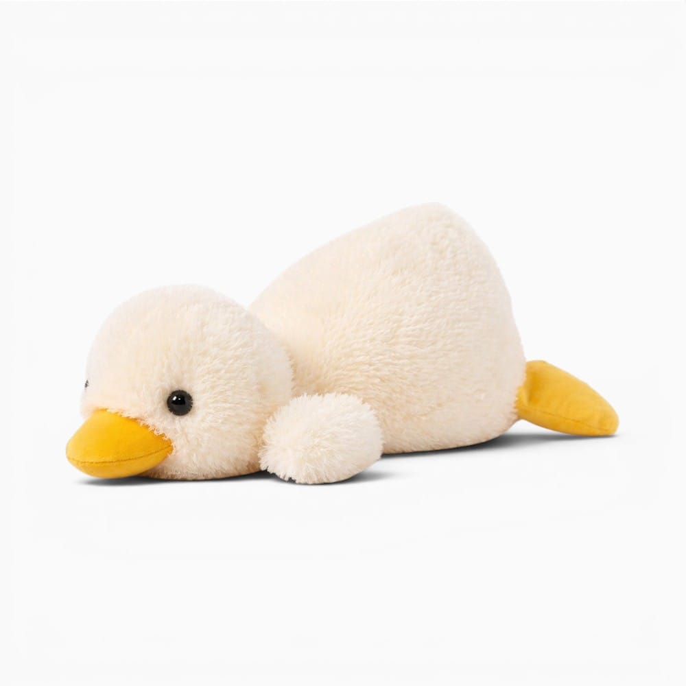 kuscheltierland Weiß / 45cm 45-75CM Cute Cartoon Anime Party Pose Yellow Duck Stuffed Toy Kawaii Duck Children's Soothing Doll Pillow Handmade Birthday Gift