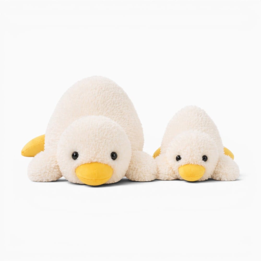kuscheltierland Weiß / 45cm 45-75CM Cute Cartoon Anime Party Pose Yellow Duck Stuffed Toy Kawaii Duck Children's Soothing Doll Pillow Handmade Birthday Gift