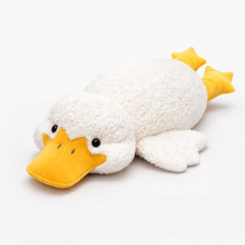 kuscheltierland Weiß / 55cm Riesiges Enten-Kuscheltier als Schlafkissen