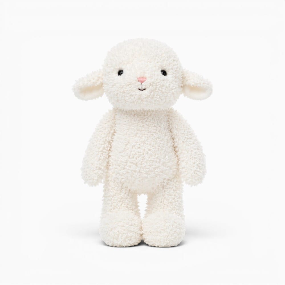 kuscheltierland Weiß / Etwa 30 cm Kids Cuddly Animal Plush Toy Super Soft Fluffy Dog Monkey Rabbit Sheep Stuffed Animal Soothing Toys for Toddlers Bedroom Decor