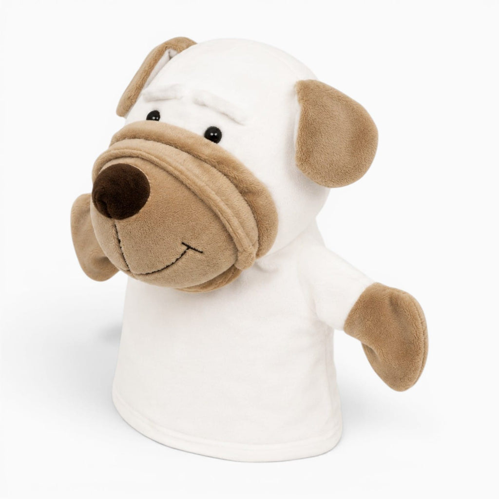 kuscheltierland Weiß Hund Handpuppe Kuscheltier