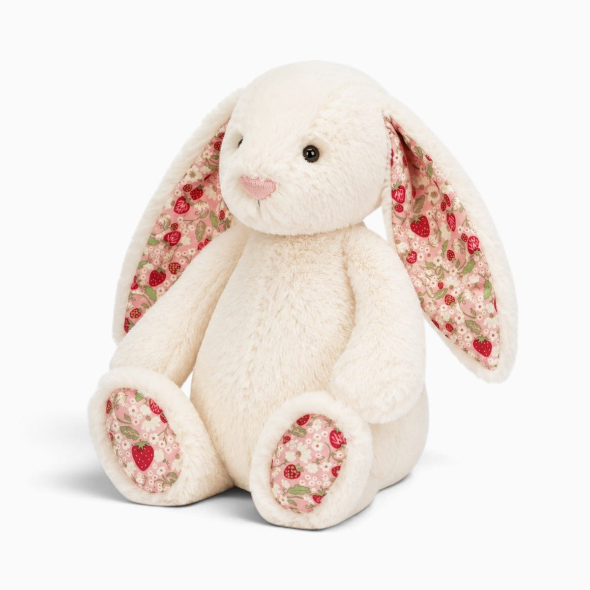 kuscheltierland Weiß Weißes Hasen-Kuscheltier mit Blumenmuster