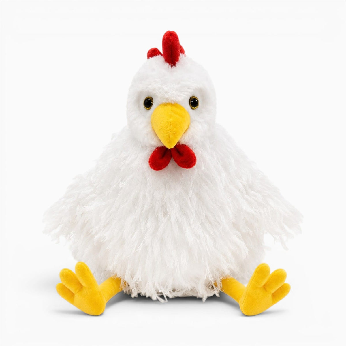 kuscheltierland WHITE / 28cm 28cm Fluffy Rooster Plush Long-Hair Cute Chicken Stuffed Animal, Super Soft Kawaii Birthday Gift for Kids&Farm Lovers Home Decor