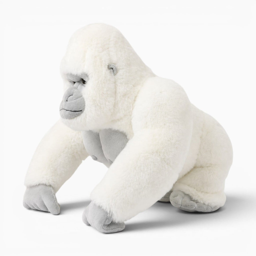 kuscheltierland white / China Mainland Albino Gorilla High Fidelity Anime Cute Ape Plushie Silverback Plush Toys Lifelike Animals Simulation Stuffed Doll Kawai Toy Gif