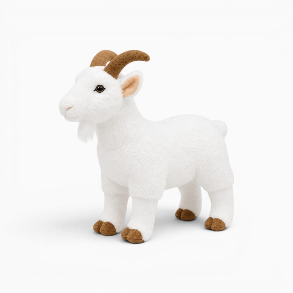kuscheltierland with opp bag / China Mainland White Goat High Fidelity Anime Cute Plushie Sheep Plush Toys Lifelike Animals Simulation Stuffed Doll Kawai Toy Gifts For Kids