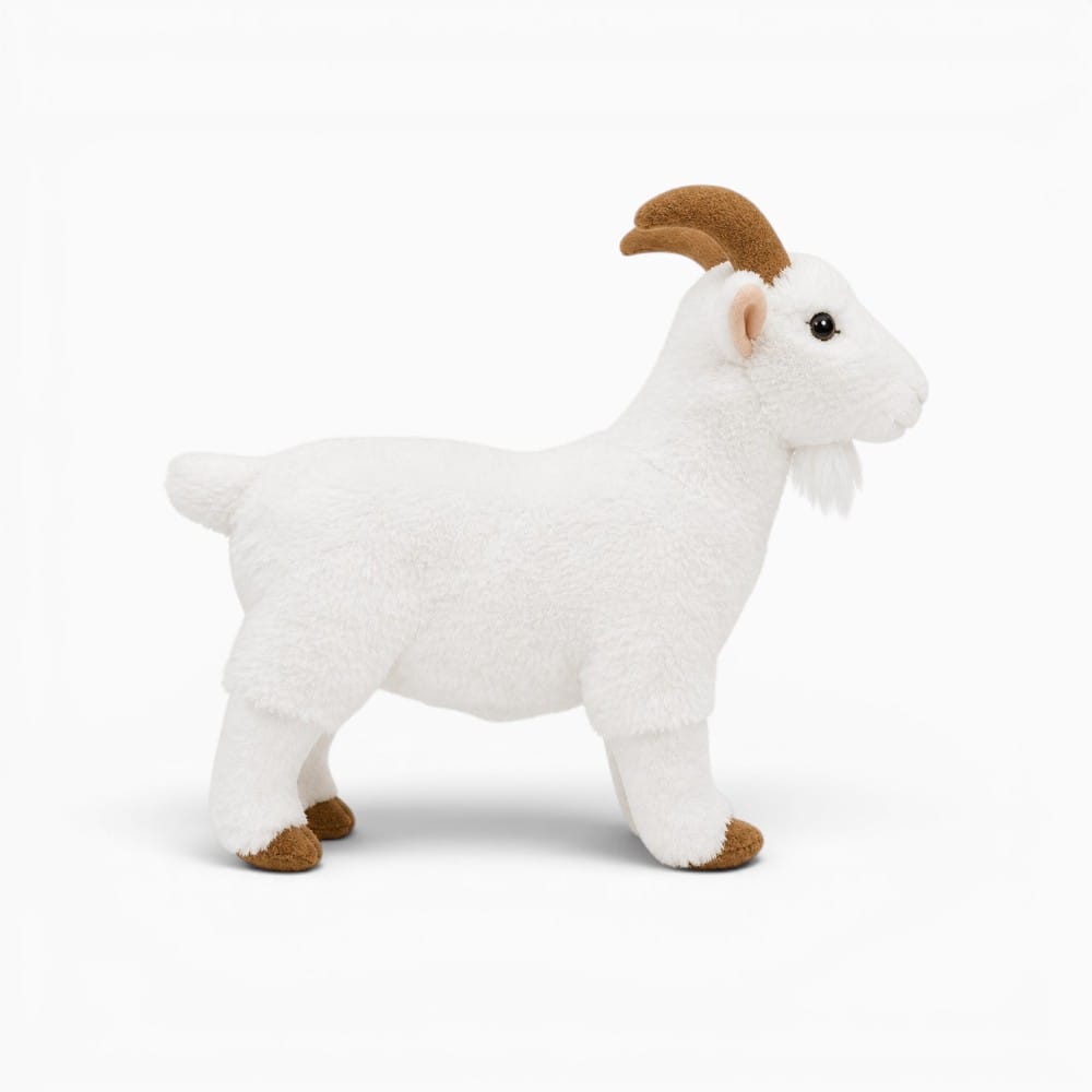 kuscheltierland with opp bag / China Mainland White Goat High Fidelity Anime Cute Plushie Sheep Plush Toys Lifelike Animals Simulation Stuffed Doll Kawai Toy Gifts For Kids