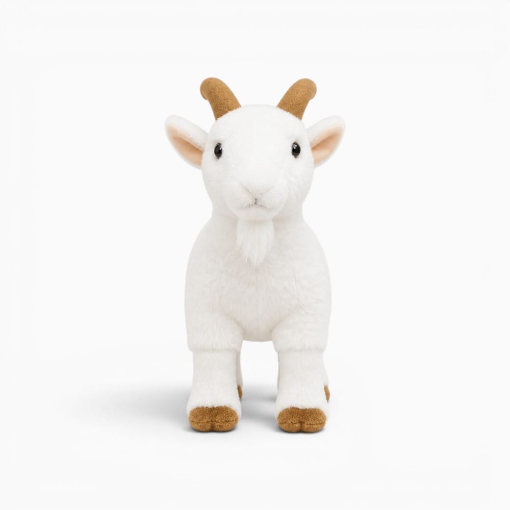 kuscheltierland with opp bag / China Mainland White Goat High Fidelity Anime Cute Plushie Sheep Plush Toys Lifelike Animals Simulation Stuffed Doll Kawai Toy Gifts For Kids