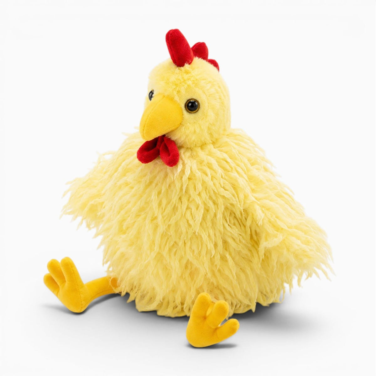 kuscheltierland Yellow / 28cm 28cm Fluffy Rooster Plush Long-Hair Cute Chicken Stuffed Animal, Super Soft Kawaii Birthday Gift for Kids&Farm Lovers Home Decor