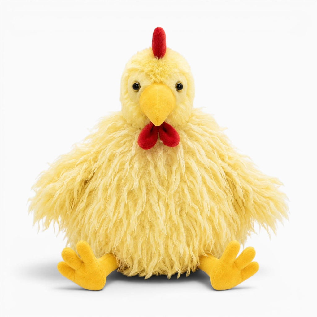 kuscheltierland Yellow / 28cm 28cm Fluffy Rooster Plush Long-Hair Cute Chicken Stuffed Animal, Super Soft Kawaii Birthday Gift for Kids&Farm Lovers Home Decor